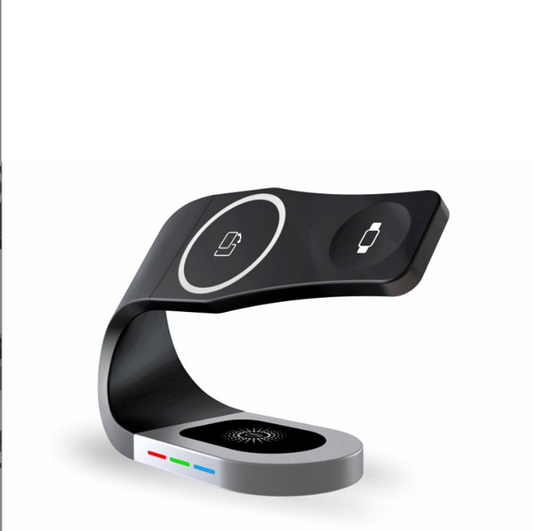 Magnetic suction multifunctional wireless charger suitable for iwatch watches mobile phones AirPod headphones three in one