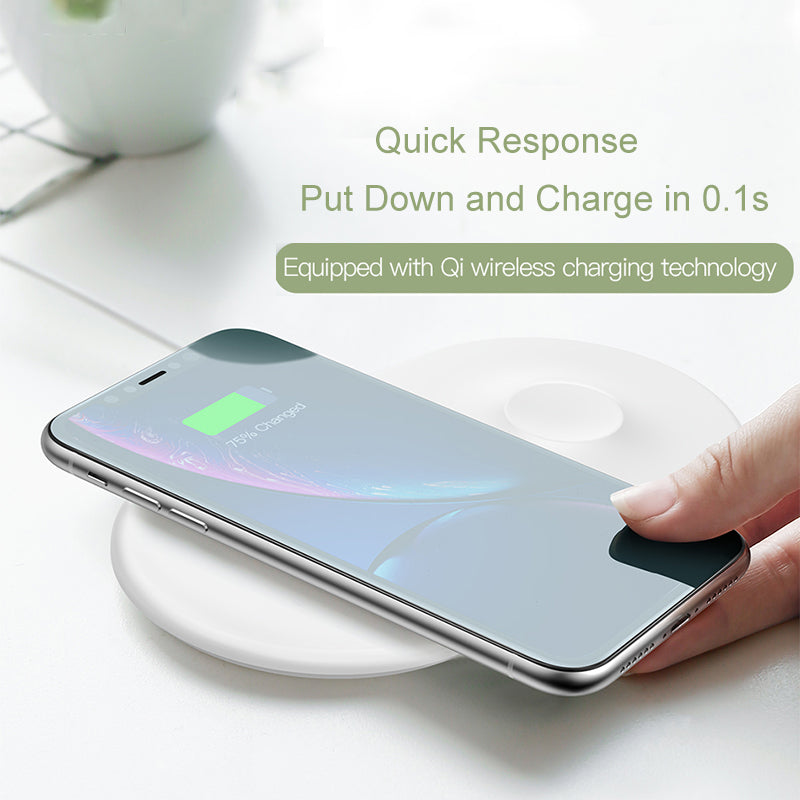 Baseus 2 in 1 Wireless Charger Pad For Apple Watch iPhone X Xs Max XR Desktop Fast Wireless Charging Charger Born for Apple Fans