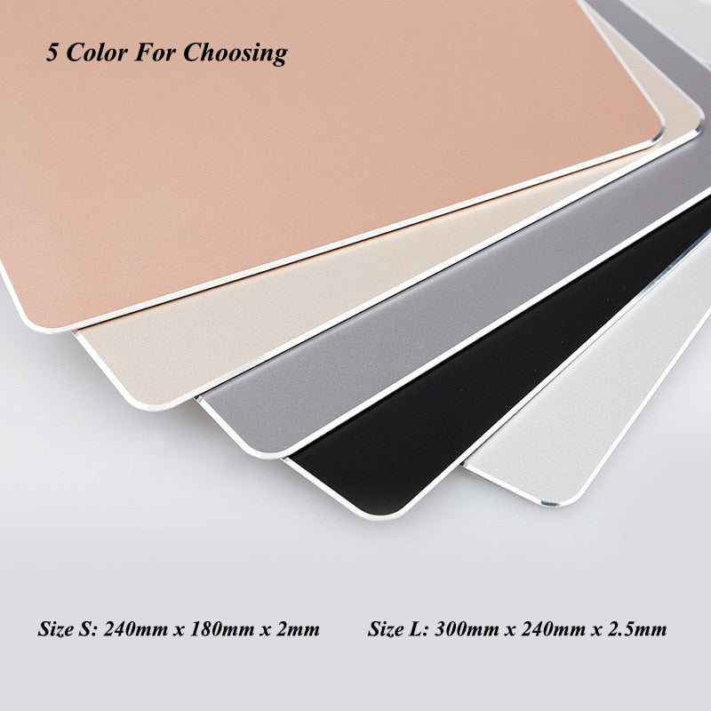 Aluminum Alloy Smooth Mouse Pad 240x180/300mm Hard Metal Slim Desk Mat Rubber Anti-slip Bottom Speed Control Mousepad For Gaming