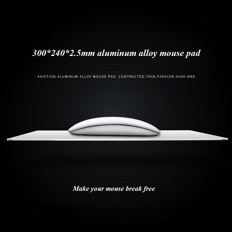 Aluminum Alloy Smooth Mouse Pad 240x180/300mm Hard Metal Slim Desk Mat Rubber Anti-slip Bottom Speed Control Mousepad For Gaming